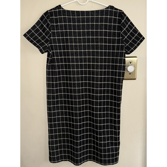 Jane and Delancey Black White Plaid Grid Pullover Dress Size Small EUC - Picture 3 of 3